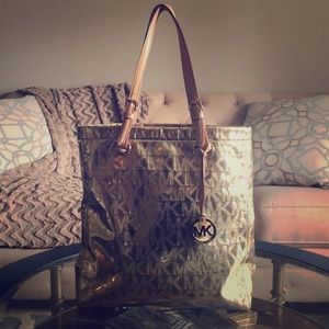 Michael KorsMK Signature Mirror Metallic Pale Gold